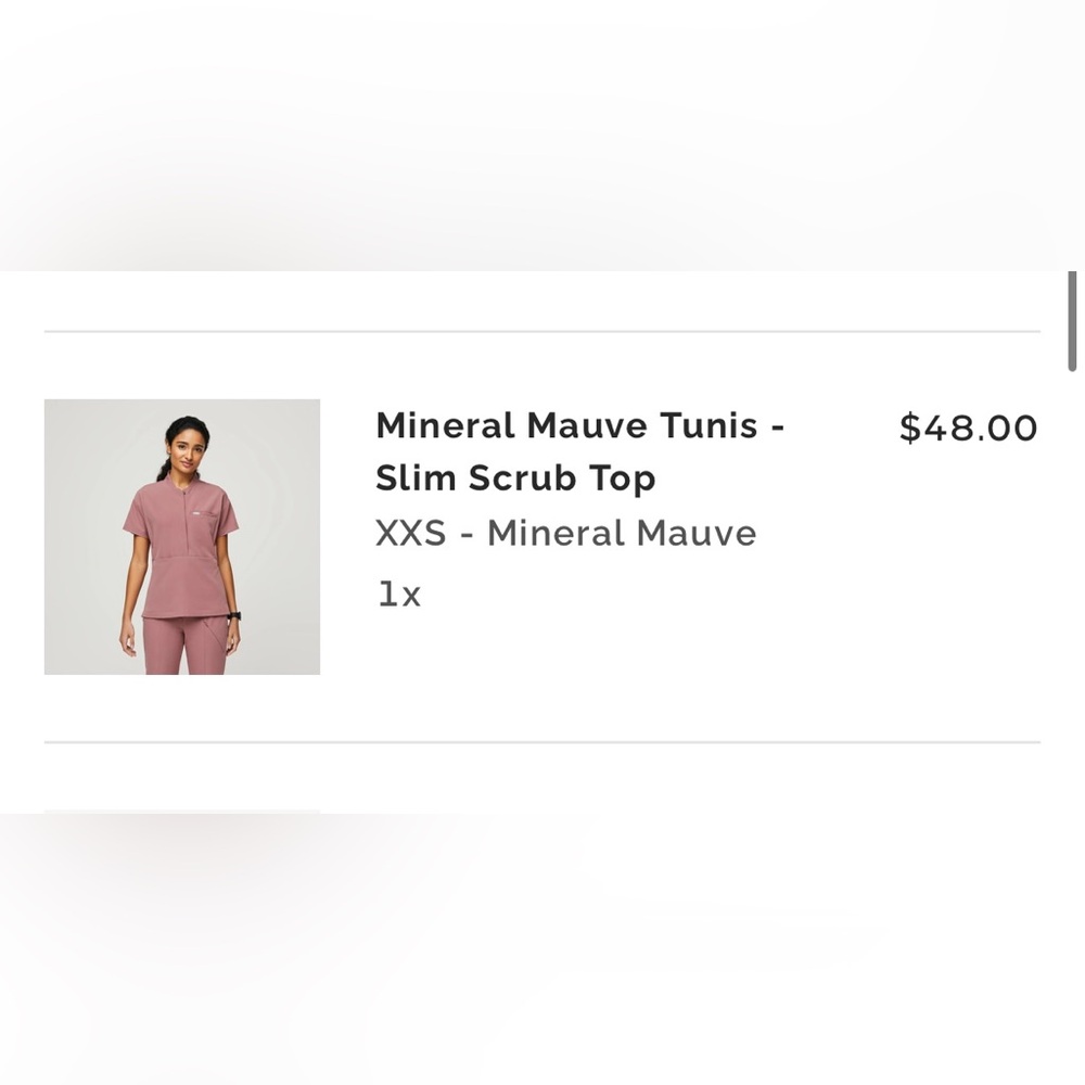 Figs scrub top mineral mauve xxs - Picture 4 of 4